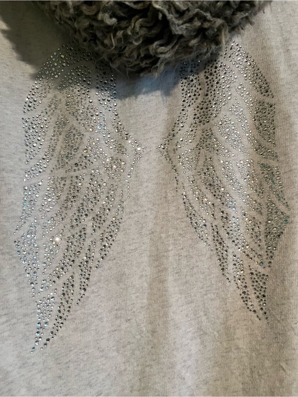 Victoria's Secret Gray Rhinestone Angel Wing Hooded Jacket